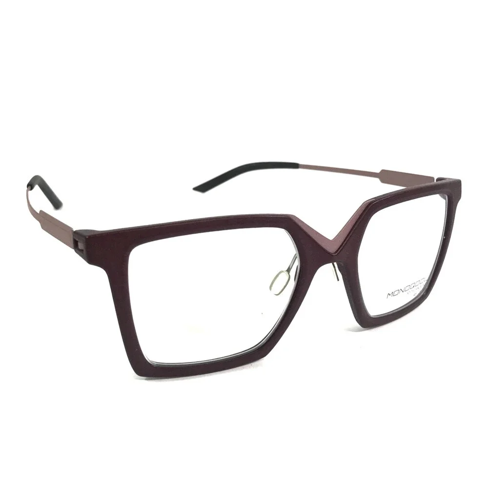 Monoqool Eyeglasses Frames HL51 HELLO Dark Aubergine Matte Purple 47-20-145